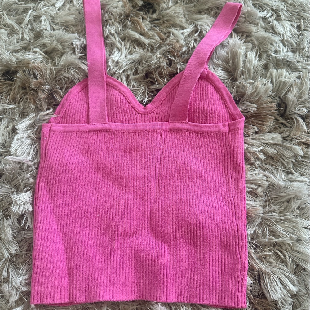 Pink Ribbed Tank Top - Picture 2 of 3